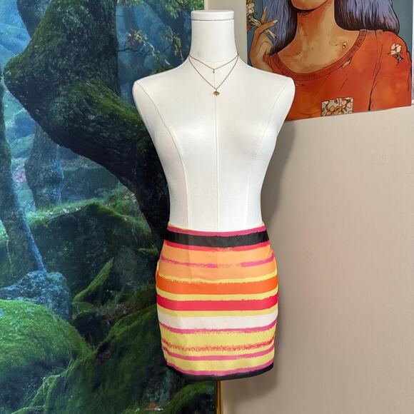 tiger mist rainbow stripe mini skirt y2k bodycon - Picture 5 of 5